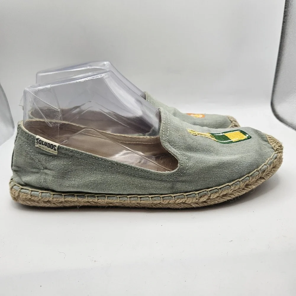 Soludos Womens Canvas Espadrille Flats Mimosa Citrus Vacation Beach Summer Sz 7